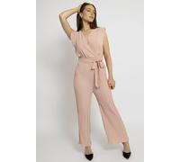 Pleated Wrap Front Jumpsuit With Tie-Waist Cutie London Pink S/M