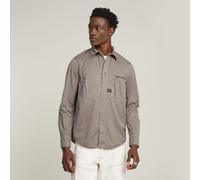 Pleated Zip Regular Shirt - Grey - Men XXL