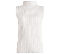 Pleats Please Issey Miyake Women's Pleated High Neck Top Light Grey