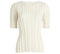Pleats Please Issey Miyake Women's Rib Knit T-Shirt Off White
