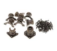 Pleayietoopiatiey 10 Pcs Alloy Jewelry Box Wooden Case Decorative Feet Leg Corner Protector