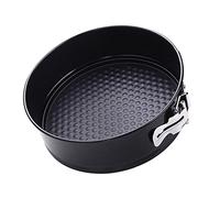 Pleayietoopiatiey Kitchen Craft Non-Stick Loose Base Spring Form Cake Tin Black Round 18x7 cm