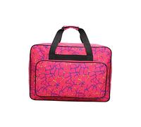 Pleayietoopiatiey Multi-Function Sewing Machine Storage Bag Dust Cover Handbag Holder Rose red