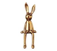 Pleayietoopiatiey Rabbit Statues Animal Figures Hallway Easter Bedroom Office Bunny Sculptures gold, 7.5x8x21 cm