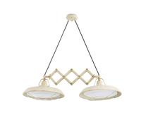 Plec LED 2 Light Double Adjustable Outdoor Dome Ceiling Pendant Light OffWhite IP44 Netlighting White One Size