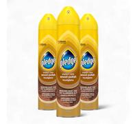 Pledge WOOD Polish CLASSIC 250ml (3-Pack Bundle) - Expert Care Aerosol Spray for Wood Surfaces, Shines, Protects & Removes Dust