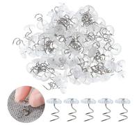 Pleenild 130 Pcs Clear Head Twist Pins Plastic Upholstery Twist Pin for Repairing Sagging Headliners Upholstery Drapery Slip Covers Mattress Pads Crafts