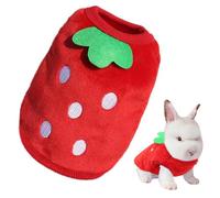 Pleenild Guinea Pig Costume Soft Strawberry Pet Apparel Warm Plush Pet Clothes for Guinea Pig Ferret Chihuahua and Other Small Animals (red)