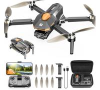 PLEGBLE Drones with Camera for Adults Kids 8-12, Brushless Motor Mini Foldable RC Quadcopter with WiFi, Tap Fly, Voice Control, Gesture Photography, Gift Toys for Men Boys