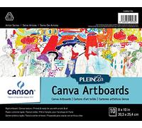Canson Plein Air Canva Rigid Art Paints or Sticks, Oil and Acrylic, 8 x 10 Inch, Set of 10 Boards, 0, 8" x 10"