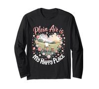 Plein Air is My Happy Place Painting Painter Artist Long Sleeve T-Shirt