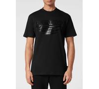 Plein Sport Cotton Crew Neck T-Shirt with Tone-on-Tone Logo Print - Size: S - male