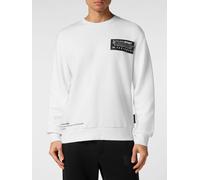 Plein Sport Cotton Crewneck Sweatshirt with Printed Logo and Dropped Shoulders - Size: 4XL - male