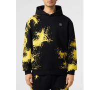 Plein Sport Cotton Hoodie with Abstract Print and Hexagon Logo - Size: M - male