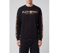 Plein Sport Cotton Jersey Crewneck Sweatshirt with Contrast Laminated Logo - Size: XS - male