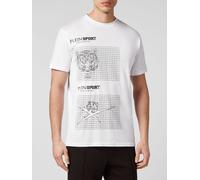 Plein Sport Cotton T-Shirt with Contrast Graphic Print - Size: XXL - male