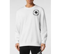 Plein Sport Crewneck Cotton Sweatshirt with Contrast Logo and Back Print - Size: 4XL - male