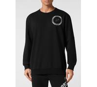 Plein Sport Crewneck Cotton Sweatshirt with Contrast Logo and Back Print - Size: XXL - male