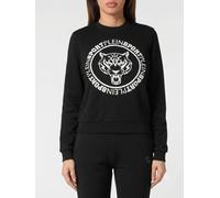 Plein Sport Crewneck Jumper in Jersey with Contrast Logo Print - Size: XL - female