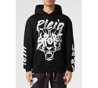 Plein Sport Graphic Print Cotton Hoodie with Dropped Shoulders - Size: 3XL - male