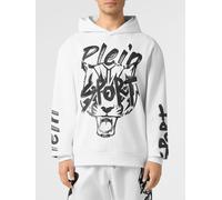 Plein Sport Graphic Print Cotton Hoodie with Dropped Shoulders - Size: 3XL - male