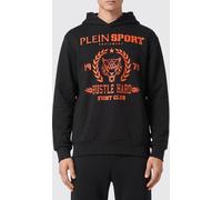 Plein Sport Graphic Print Cotton Hoodie with Dropped Shoulders - Size: L - male