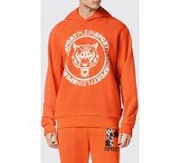 Plein Sport Graphic Print Cotton Hoodie with Dropped Shoulders - Size: S - male