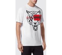 Plein Sport Graphic Print Jersey T-shirt with Contrasting Logo - Size: XL - male