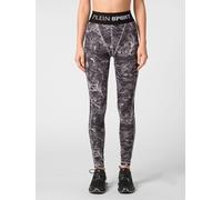 Plein Sport High-Waisted Skinny Leggings with Tropical Floral Print - Size: XL - female