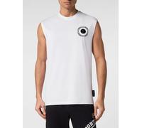 Plein Sport Jersey Sports Tank Top with Crew Neck and Logo - Size: XXL - male