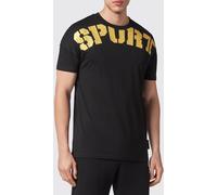 Plein Sport Jersey T-shirt with Dropped Shoulders and Back Logo Print - Size: XS - male