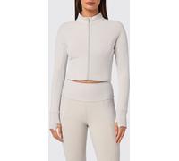 Plein Sport Long-Sleeve Slim Fit Sports Top in Jersey with Zip Closure - Size: XL - female