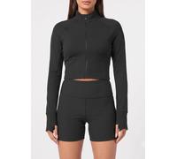 Plein Sport Long-Sleeve Slim Fit Sports Top in Jersey with Zip Closure - Size: XL - female
