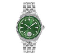 Plein Sport Men's Watch Analogue Quartz Lineman, Silver/Green/Steel - Ps5ba0624, Bracelet