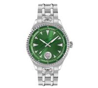 Plein Sport Men's Watch Analogue Quartz Lineman, Silver/Green/Steel - Ps5ba0624, Bracelet