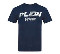 Plein Sport Mens Black 3D Logo Navy Blue T-Shirt Cotton - Size X-Large