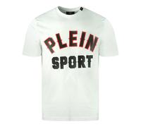 Plein Sport Mens Block Logo White T-Shirt Cotton - Size X-Large