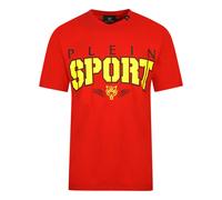 Plein Sport Mens Bold Logo Red T-Shirt Cotton - Size Large