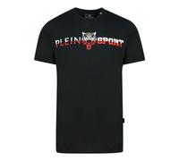 Plein Sport Mens Bold Split Logo Black T-Shirt Cotton - Size Medium