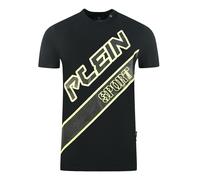 Plein Sport Mens Large Logo Black T-Shirt Cotton - Size Small