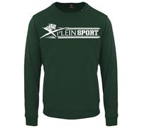 Plein Sport Mens Large Underlined Brand Logo Green Sweatshirt Cotton - Size Medium