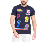 Plein Sport Mens Navy Blue Cotton Print T-shirt L