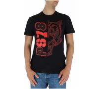 Plein Sport Mens PS78 Design Logo Black T-Shirt Cotton - Size Medium