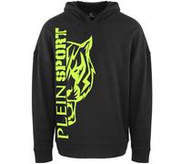 Plein Sport Mens Side Logo Black Hoodie Cotton - Size Medium