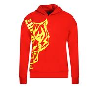 Plein Sport Mens Side Logo Red Hoodie Cotton - Size Medium