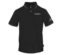 Plein Sport Mens Signature Logo Twin Tipped Black Polo Shirt Cotton - Size Medium