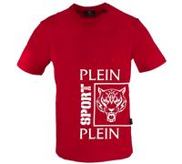 Plein Sport Mens Square Branded Logo Red T-Shirt Cotton - Size X-Large