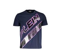 Plein Sport Mens Tshirt Graphic Tee - Dark Blue Cotton - Size Large