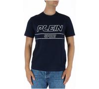 Plein Sport Mens Tshirt Logo - Dark Blue Cotton - Size Large