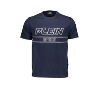 Plein Sport Mens Tshirt With Logo - Dark Blue Cotton - Size 2XL